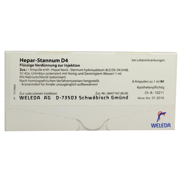 Hepar Stannum D 4 Ampullen 8 St
