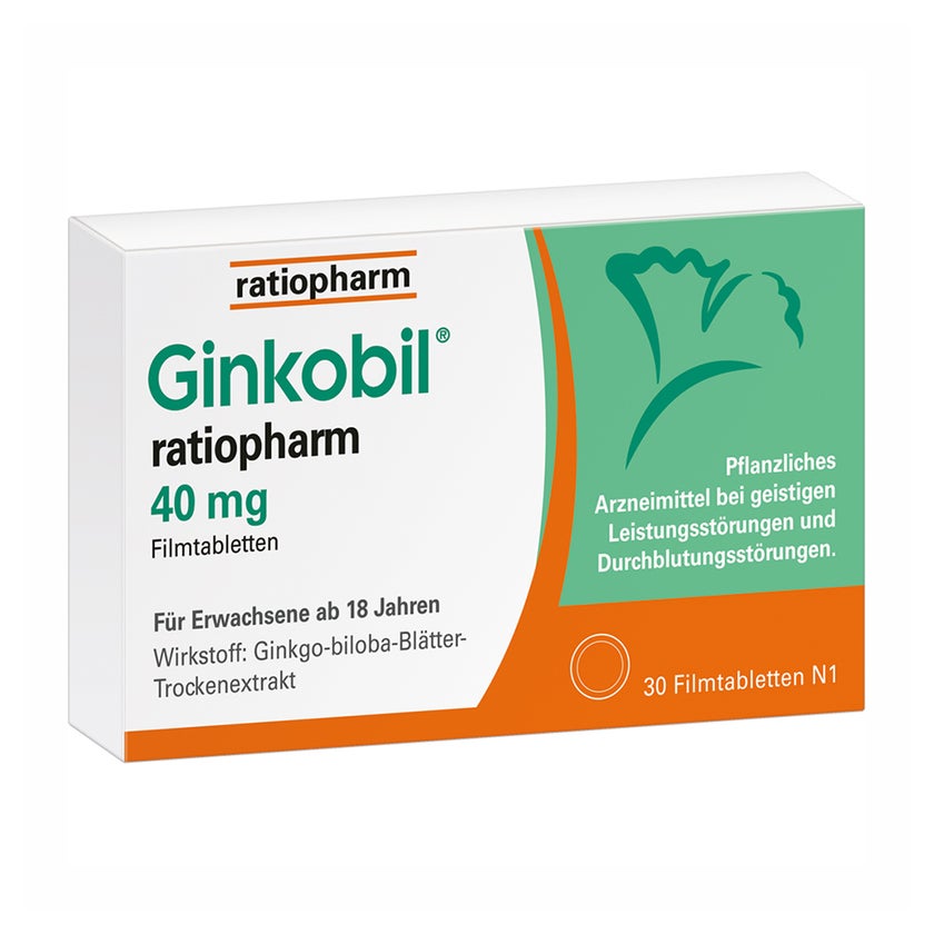 Ginkobil ratiopharm 40mg mit Ginkgo biloba 30 St