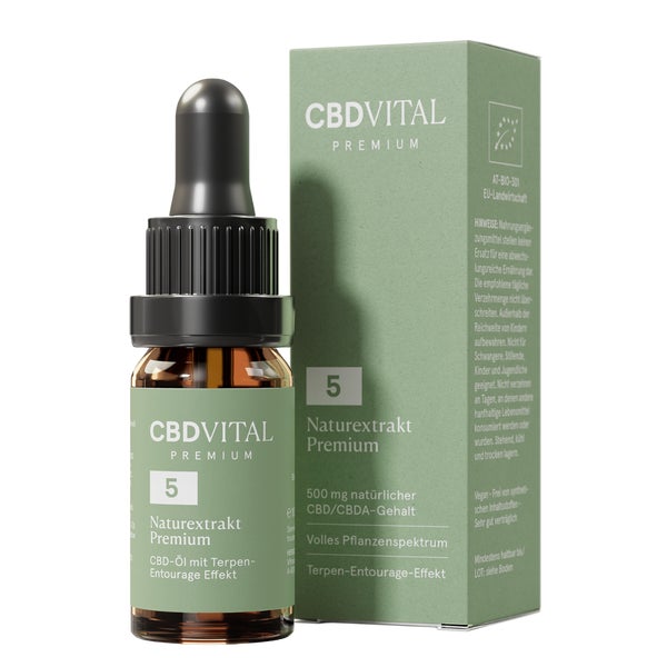 CBD VITAL Bio CBD Öl 5% Naturextrakt Premium Hanf-Tropfen 10 ml