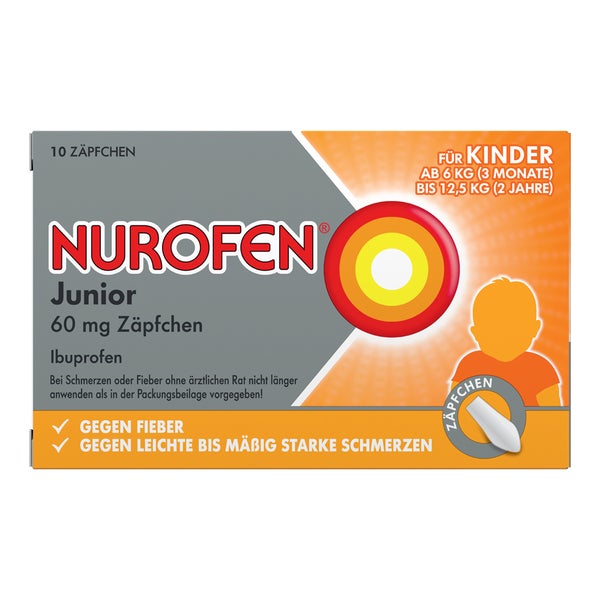 NUROFEN Junior Zäpfchen 60 mg Ibuprofen 10 St