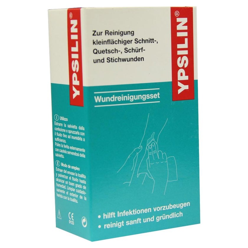 Holthaus Medical YPSILIN Wundreinigungsset - klein mit 50 ml Fluid + 10 Tüchern 1 St