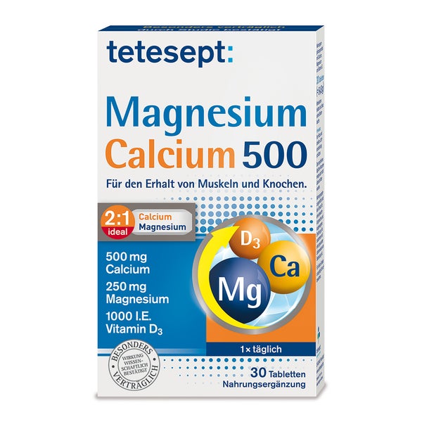 Tetesept Magnesium+calcium 500 Tabletten 30 St