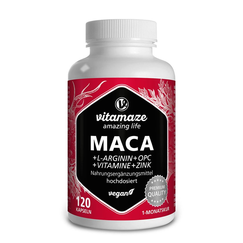 Vitamaze Maca 10:1 Hochdosiert + L-Arginin + OPC 120 St