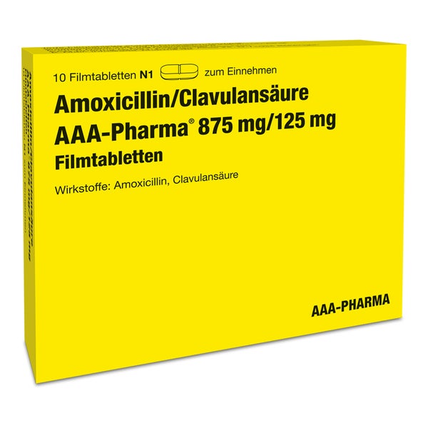 AMOXICILLIN/Clavulansäure AAA-Pharma 875 mg/125 mg 10 St