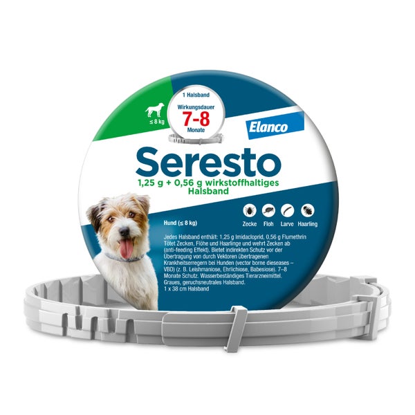 Seresto Hund bis 8 kg 1,25 + 0,56 Halsband 1 St