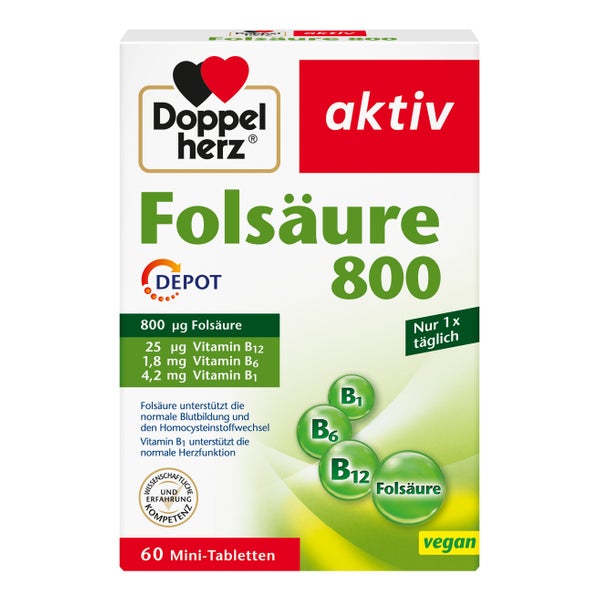 Doppelherz Folsäure 800 DEPOT 60 St