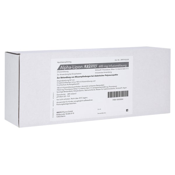 Alpha Lipon Aristo 600 mg Infusionslösun 5X100 ml