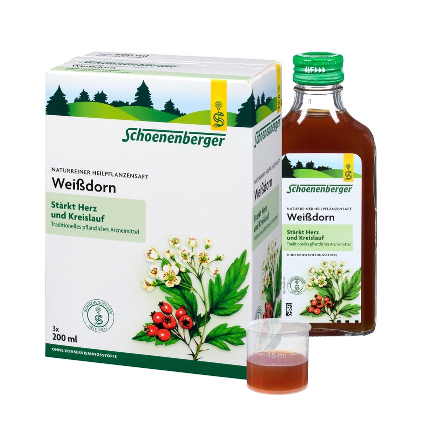 Schoenenberger naturreiner Heilpflanzensaft Weißdorn 3X200 ml