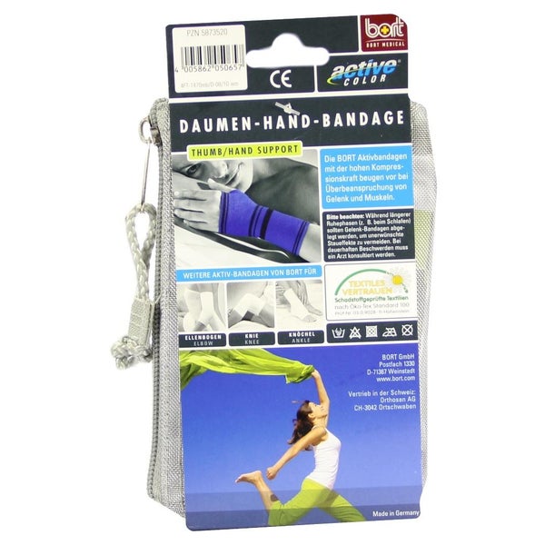 BORT Activecolor Daumen Hand Band.M blau 1 St