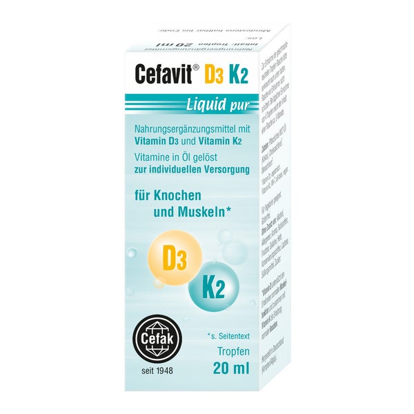 Cefavit D3 K2 Liquid pur Tropfen zum Ein 20 ml
