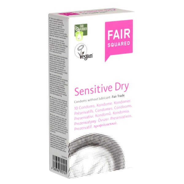 Sensitive Dry – Vegane Kondome ohne Gleitmittel, 10 Stück (10 Kondome) 10 St