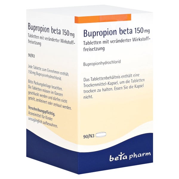 BUPROPION beta 150 mg Tab.m.veränd.Wirkst.-Frs. 90 St