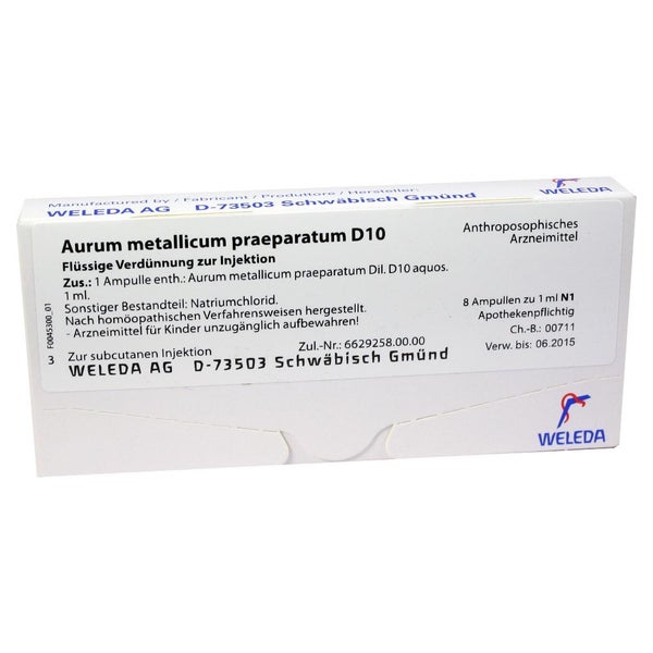 Aurum Metallicum Praeparatum D 10 Ampull 8 St