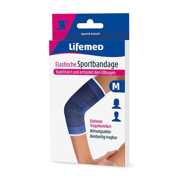 Lifemed Elastische Sportbandage blau "Ellbogenschutz", Gr. M 1 St