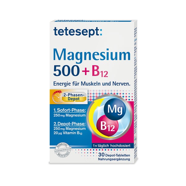 Tetesept Magnesium 500+b12 Depot Tablett 30 St