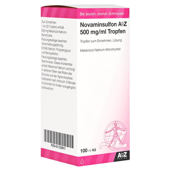 NOVAMINSULFON AbZ 500 mg/ml Tropfen zum Einnehmen 100 ml