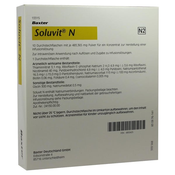 Soluvit N Plv.f.e.konz.z.her.e.infusions 10X10 ml