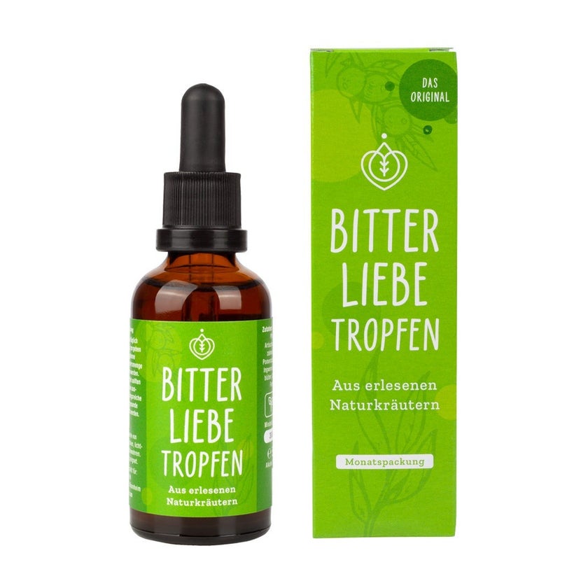 BitterLiebe Bittertropfen (50 ml) – Natürliche Bitterstoffe aus hochwertigem Löwenzahn & Bitterkräutern – Nach Hildegard von Bingen – Vegan & Made in Germany 1 x 50 ml