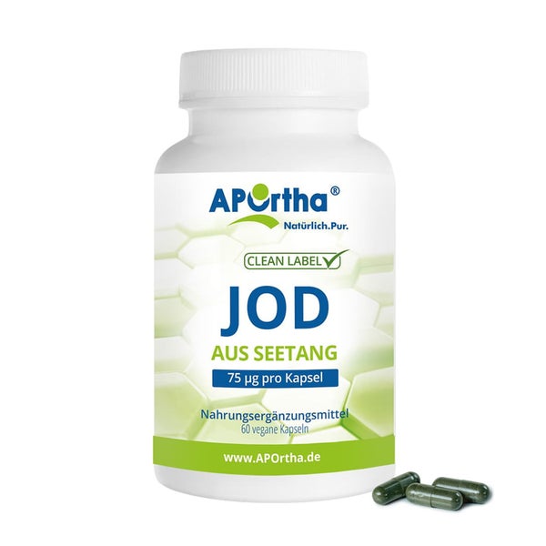 APOrtha® natürliches Jod aus Seetang - 75 µg - vegane Kapseln 60 St