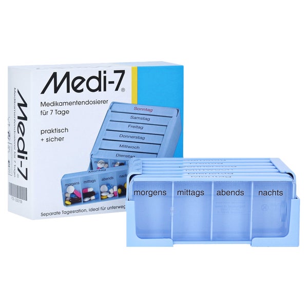 MEDI 7 Medikamentendosierer 7 Tage blau 1 St