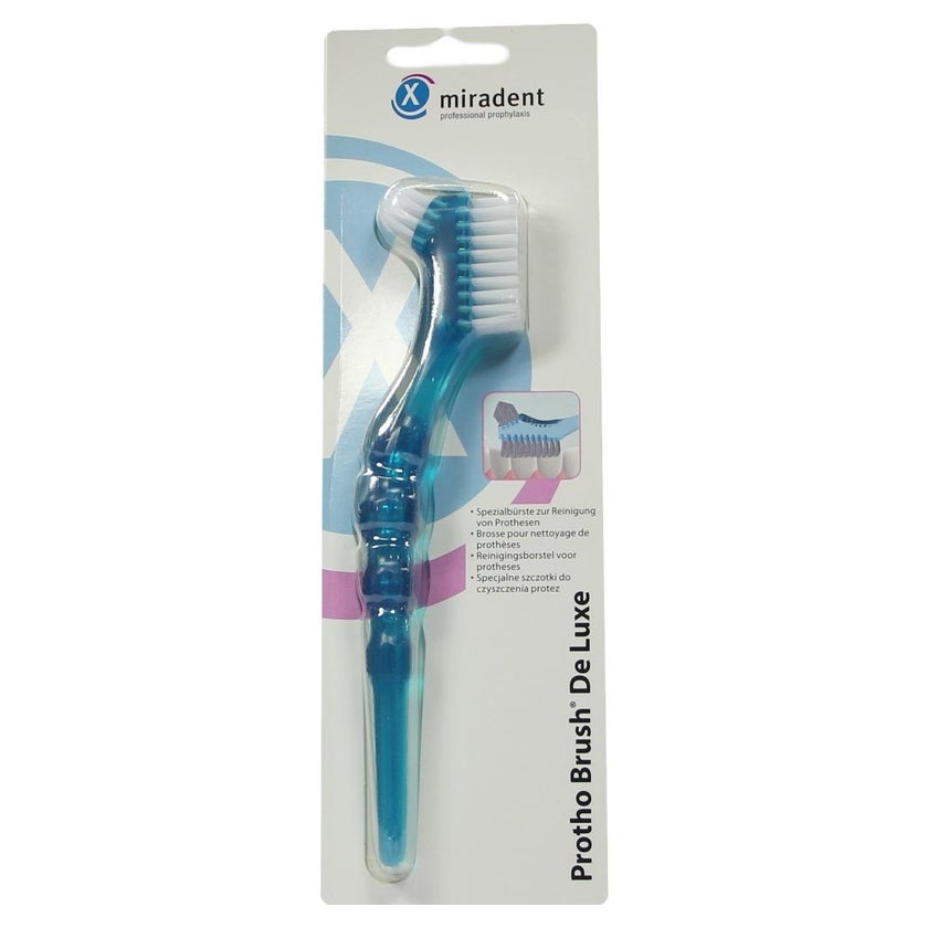 Miradent Prothesenbürste Protho Brush De Luxe blau transparent 1 St