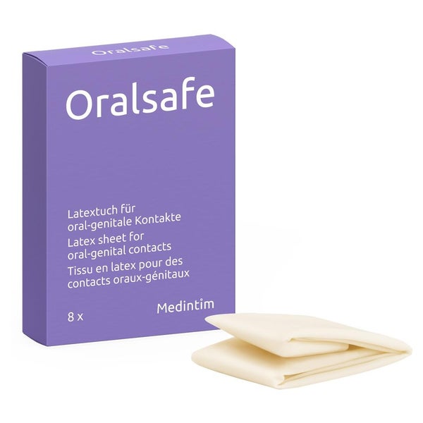 «Oral Safe Erdbeer», 8 Latextücher, hauchdünn, Erdbeerduft (8 Tücher) 8 St