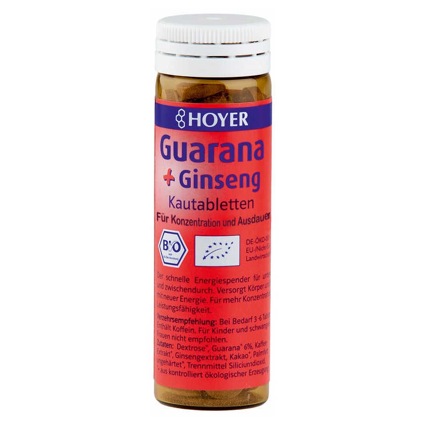 HOYER Guarana + Ginseng Bio Kautabletten 60 St
