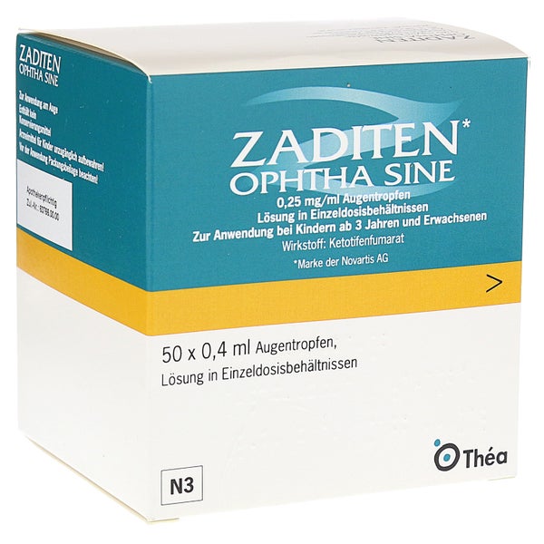 Zaditen Ophtha sine 0,25 mg/ml Augentr.E - Reimport 50 St