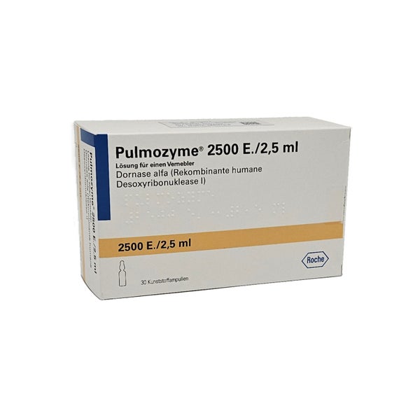 PULMOZYME 2.500 E./2,5 ml Lsg.f.Verneb.Kunsts.Amp. 30 St