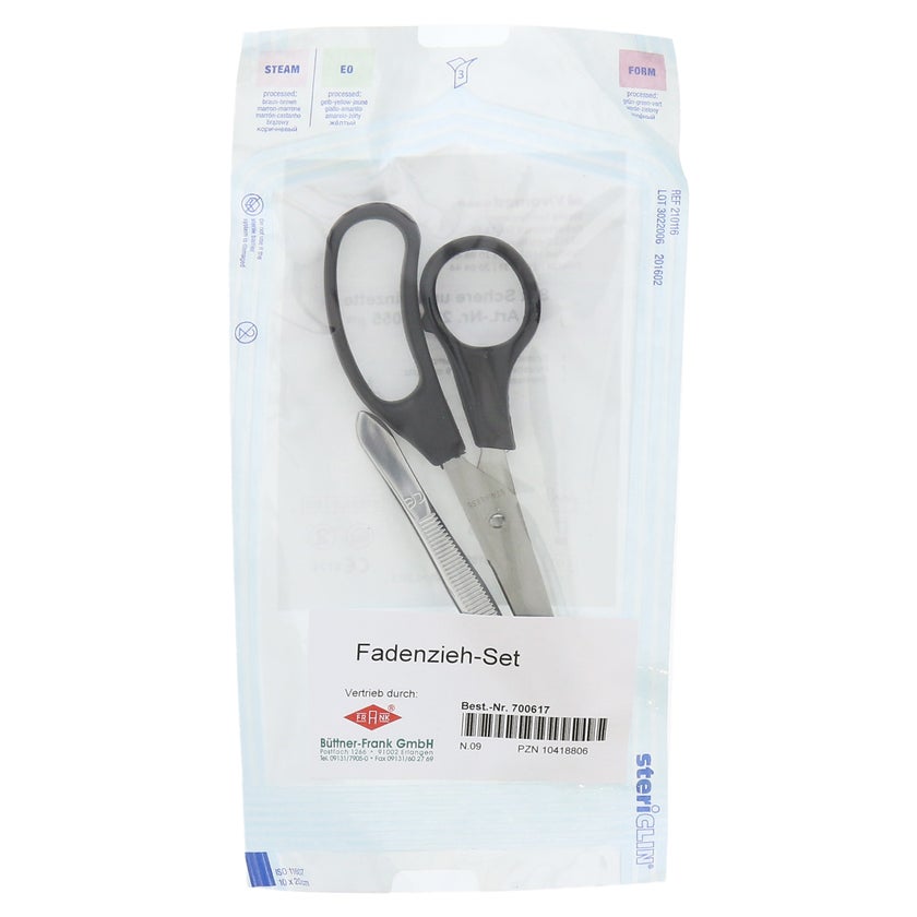 Fadenzieh SET Steril m.Schere+Pinzette 1 St