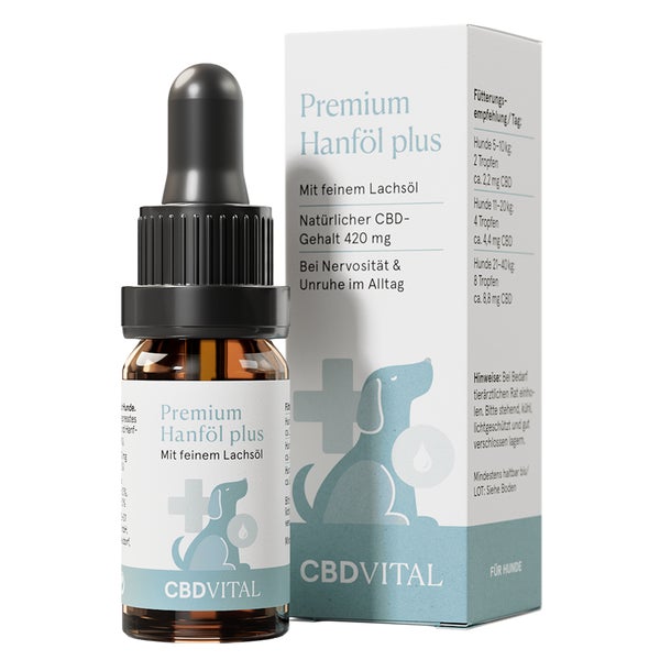 CBD VITAL Hanföl für Hunde mit 4,2 % CBD | mit Lachsöl 10 ml