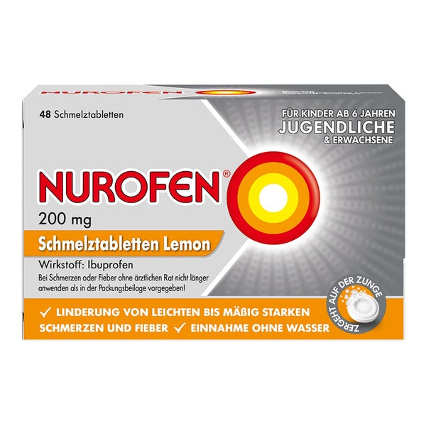 NUROFEN 200 mg Schmelztabletten Lemon 48 St