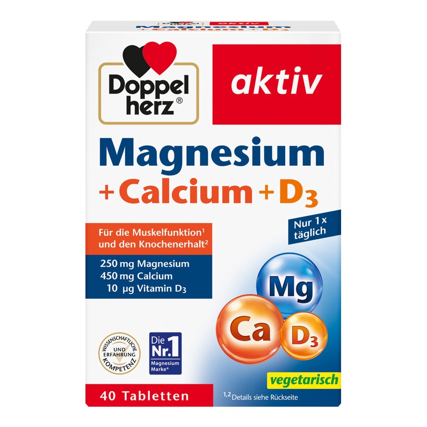 Doppelherz aktiv Magnesium + Calcium + D3 40 St