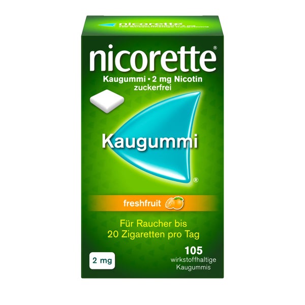 nicorette Kaugummi 2mg freshfruit zur Rauchentwöhnung 105 St