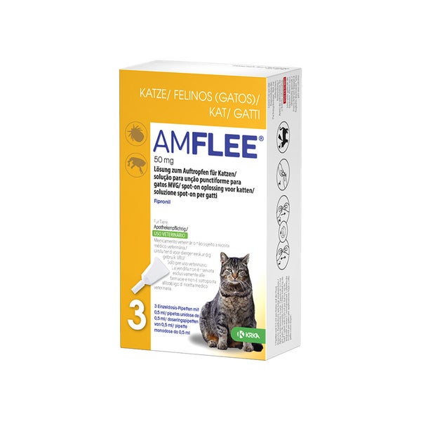 Amflee 50 mg Spot-on Lösung z.Auftropfen f.Katzen 3 St