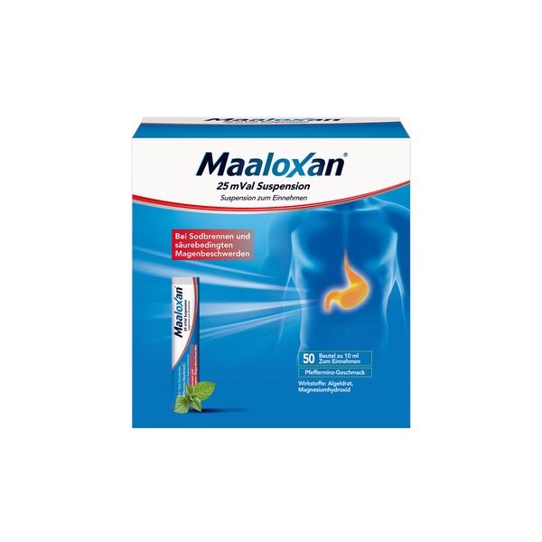 Maaloxan Liquid Pfefferminz-Geschmack Portionsbeutel 50X10 ml