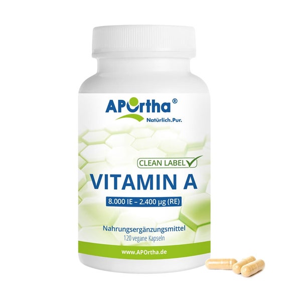 APOrtha® Vitamin A 8.000 IE (2.400 µg) - vegane Kapseln 120 St