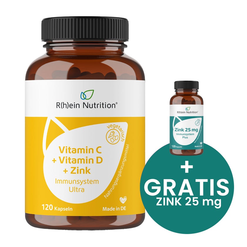 Vitamin C+Vitamin D+Zink Immunsystem Ultra Kapseln 120 St
