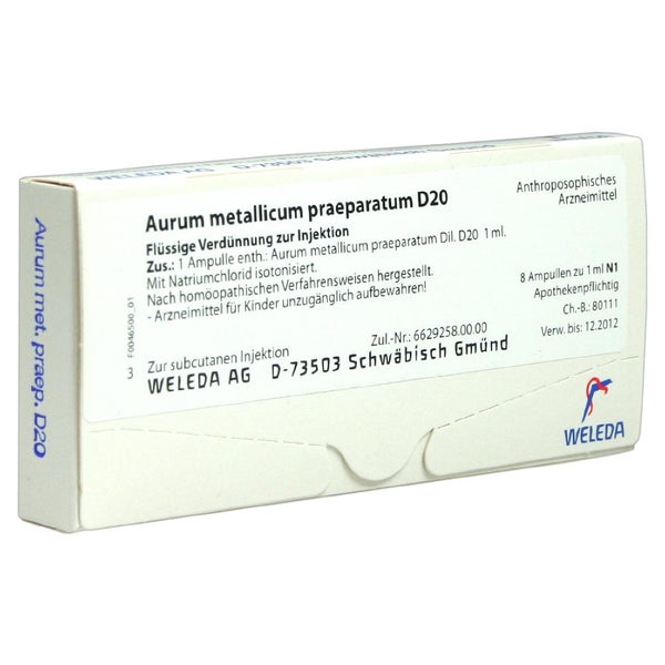 Aurum Metallicum Praeparatum D 20 Ampull 8 St