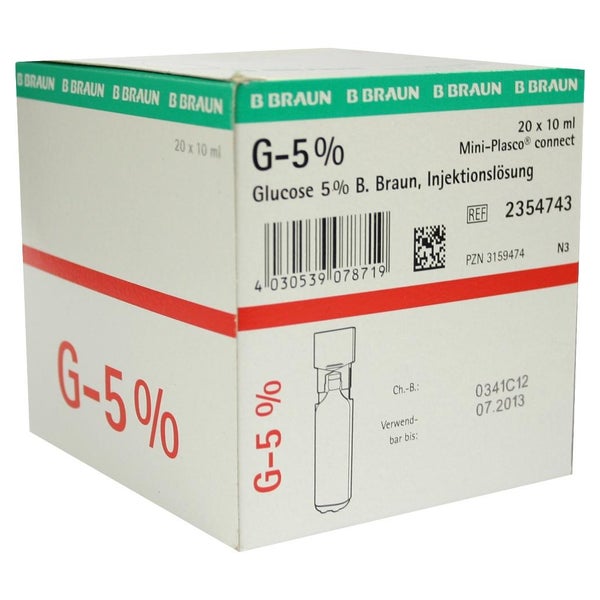 Glucose 5% B.braun Mini Plasco connect I 20X10 ml