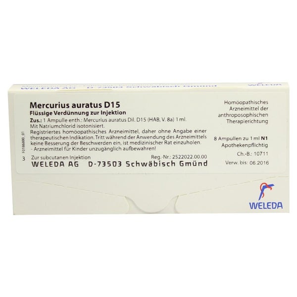 Mercurius Auratus D 15 Ampullen 8X1 ml