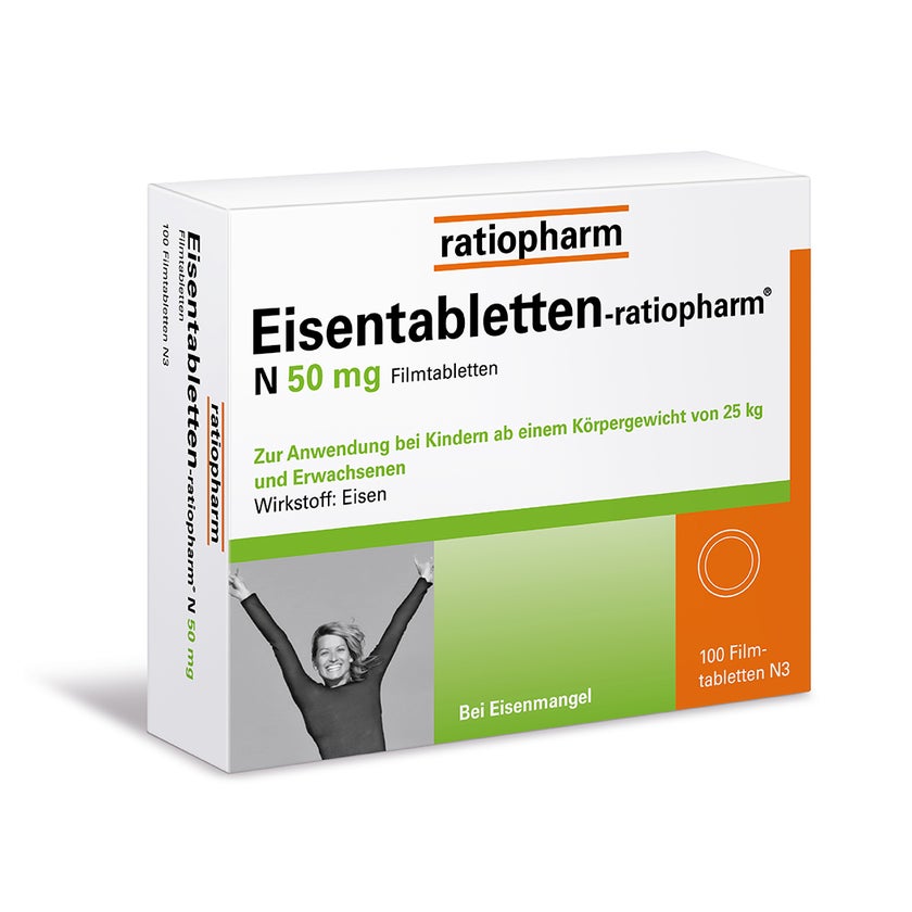Eisentabletten-ratiopharm® N 50 mg Filmtabletten 100 St