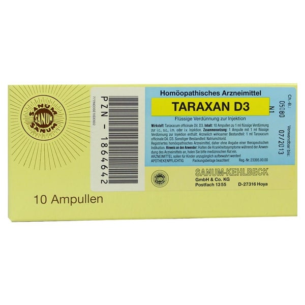 Taraxan D 3 flüssige Verdünnung z.Injekt 10X1 ml