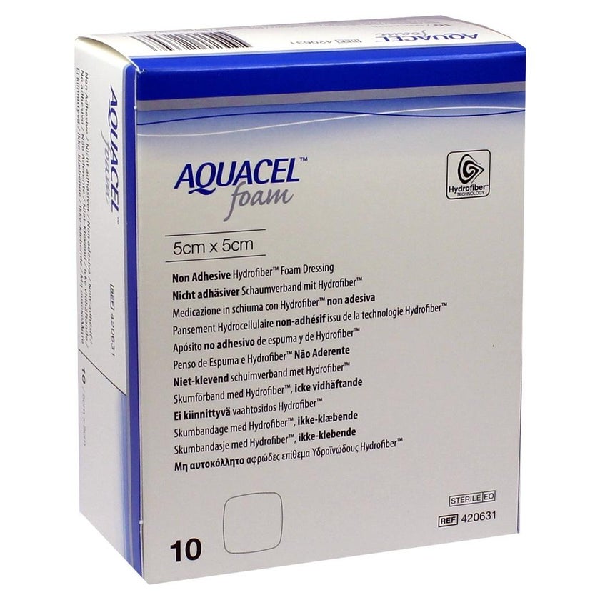 Aquacel Foam Nicht adhäsiv 5x5 cm Verban 10 St