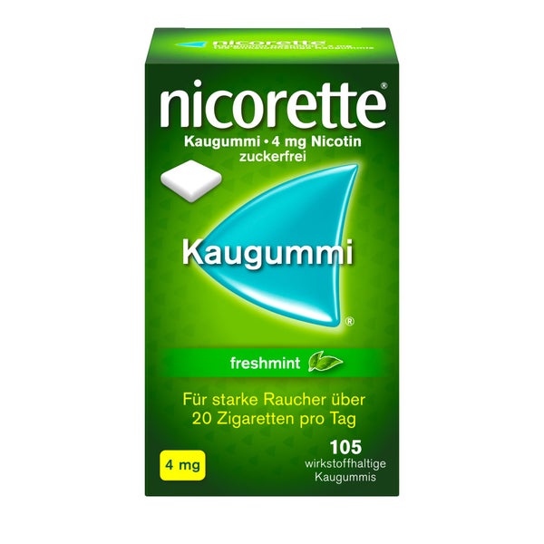 nicorette Kaugummi 4mg freshmint zur Rauchentwöhnung 105 St