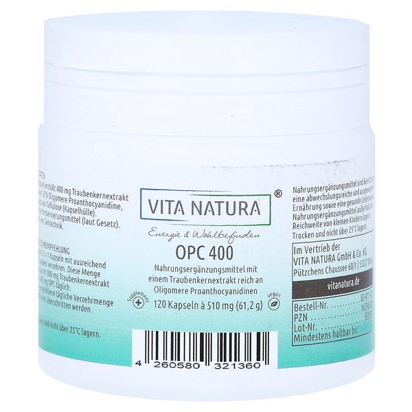 OPC Traubenkernextrakt 400 mg Vegi- Kaps 120 St