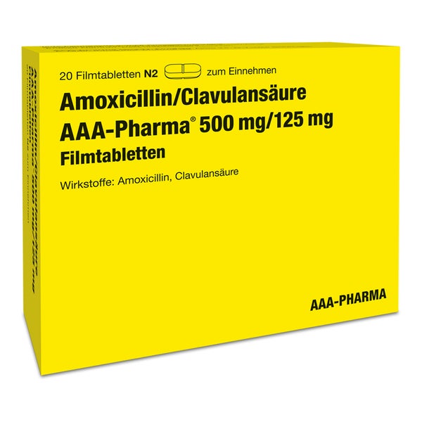 AMOXICILLIN/Clavulansäure AAA-Pharma 500 mg/125 mg 20 St