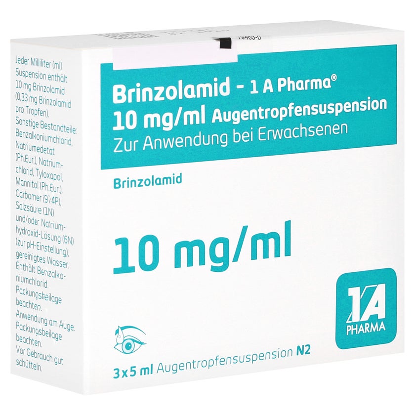 BRINZOLAMID-1A Pharma 10 mg/ml Augentropfensusp. 3X5 ml