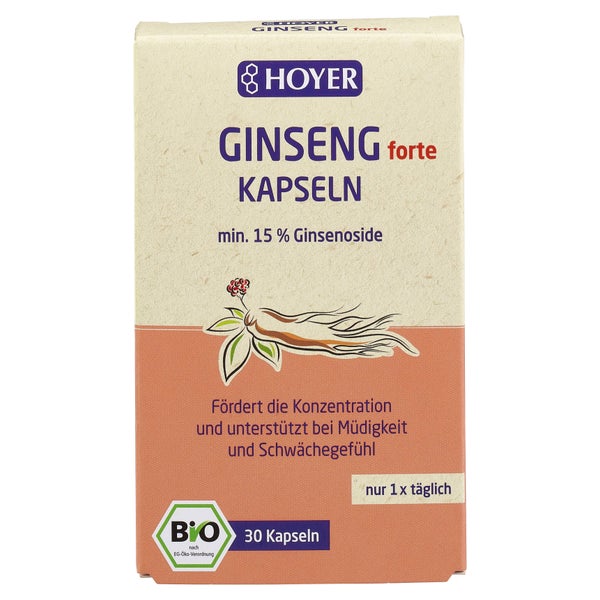 HOYER Ginseng forte Kapseln BIO 30 St