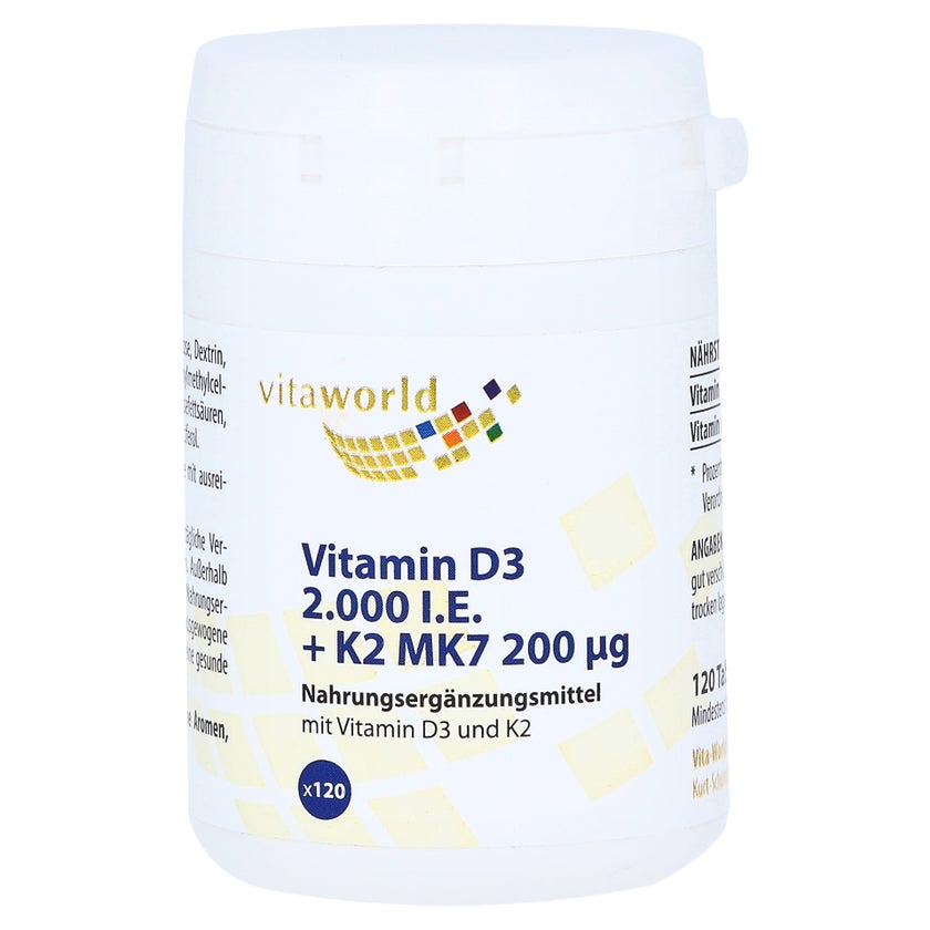 Vitamin D3+k2 2.000 I.E./200 µg Tablette 120 St